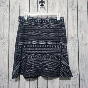 Banana Republic Mini Skirt Womens 8 Fit Flare Blue Geometric Pattern